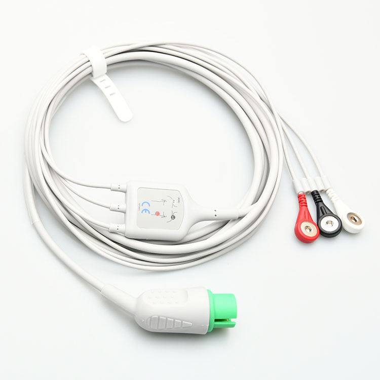 Compatible with PM7000 Wisconsin HWATIME Creative One Piece Series ECG Cable with 3 Leads