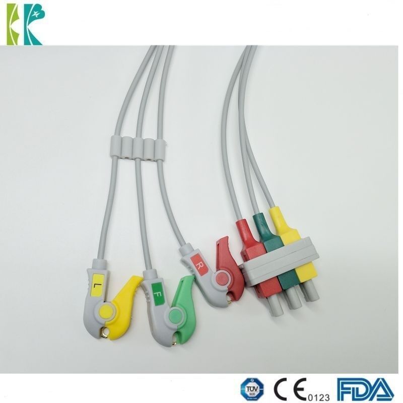 M1601A M1611A Compatible 3-Lead ECG Trunk Cable and Patient Monitor Leads Medical Consumables
