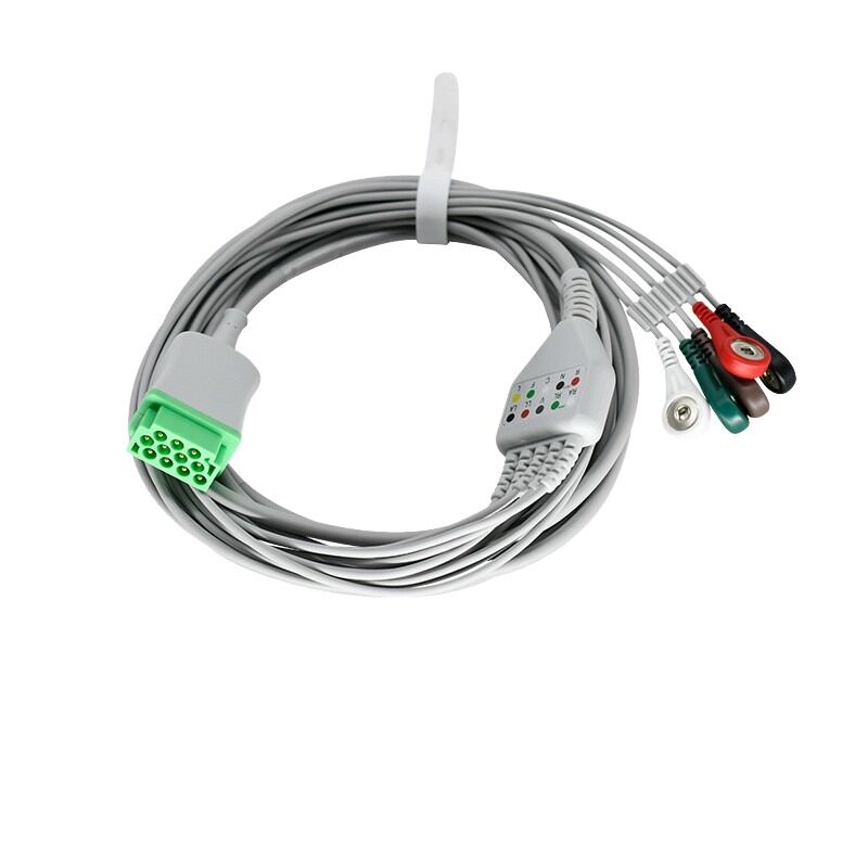 Compatible Dash PRO 4000/3000/Solar 8000 11PIN One Piece Series ECG Cable 5 Leads CE Certified Class I 3.2m Medical Consumables