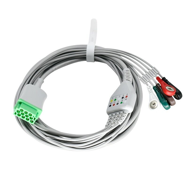Compatible Dash PRO 4000/3000/Solar 8000 11PIN One Piece Series ECG Cable 5 Leads CE Certified Class I 3.2m Medical Consumables