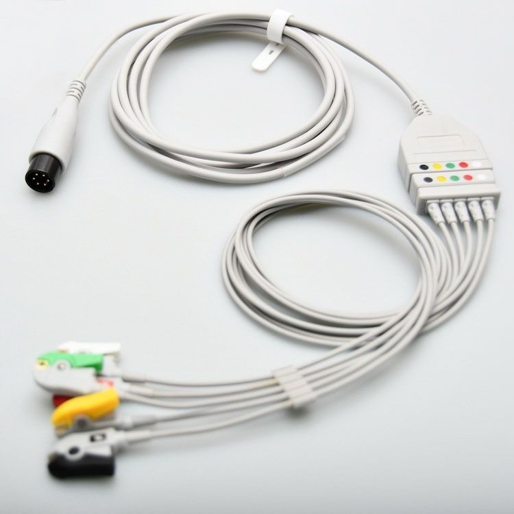 Compatible 6-Pin ECG Trunk Cable and Leads for PM6000 7000 8000 9000 Patient Monitors Medical Consumables