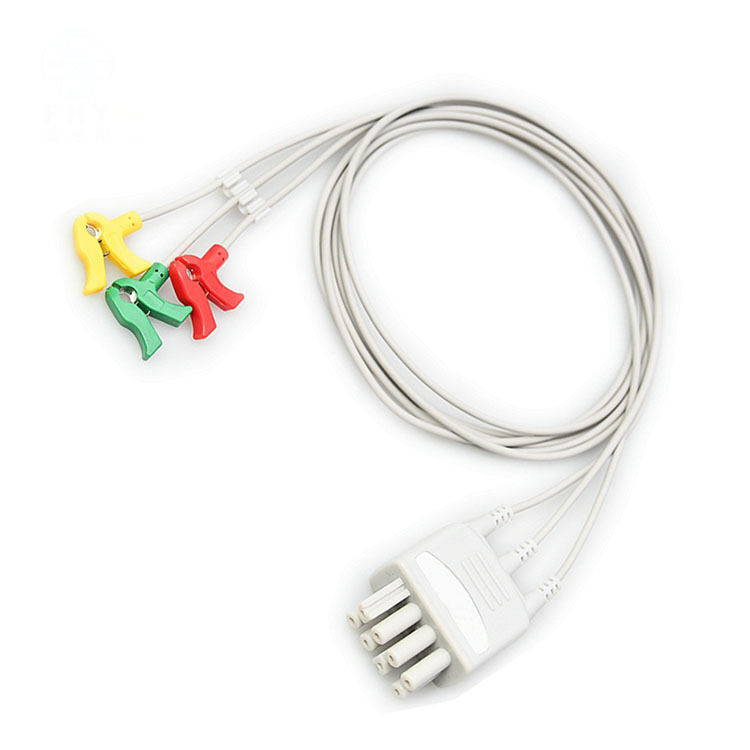 Adult ECG JC-906P Trunk Cable 3 Leads OEM B3-JS3IX Grey 0.9m Patient Monitor Compatible BSM23012353 BR-903P Medical Consumables