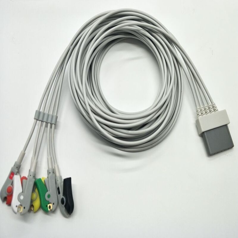 For Schiller Eos Type Five Compatible Medical Consumables Five-Lead ECG Monitoring Disinfecting Cable for Split ECG