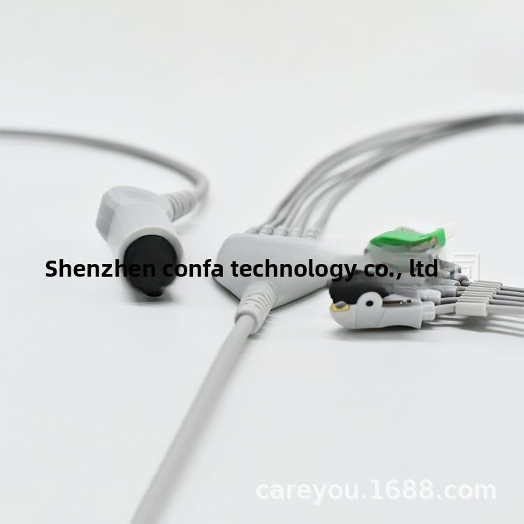 Compatible Monitor ECG Cable with Leads GOLDWAY ZOLL PM9000 6PIN KB1-1801C5A Grey 3m CE Certified Class II