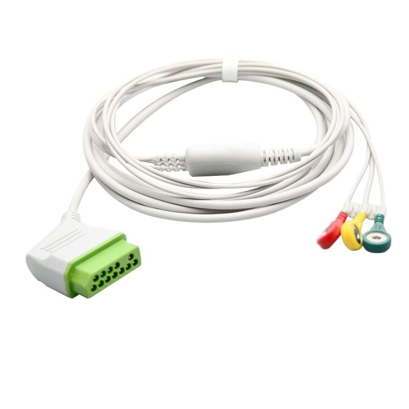 Japan Optoelectronics BSM-2301 Integrated 12-Pin ECG Lead Wire 4.0 Button Three-Lead Compatible EOS Medical Consumables