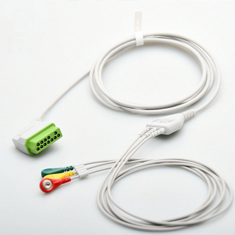Japan Optoelectronics BSM-2301 Integrated 12-Pin ECG Lead Wire 4.0 Button Three-Lead Compatible EOS Medical Consumables