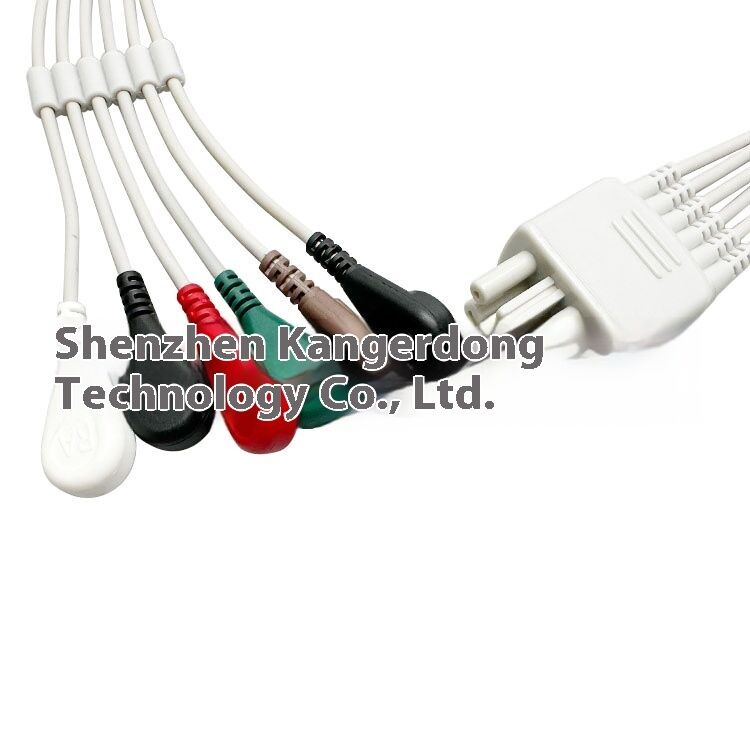 Nihon Konden KB3-HS6I Six-Lead Medical Consumables Compatible Adult ECG Connection Cable CE Certified Class II 0.9m for ECG