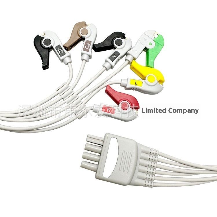 Nihon Konden KB3-HS6I Six-Lead Medical Consumables Compatible Adult ECG Connection Cable CE Certified Class II 0.9m for ECG