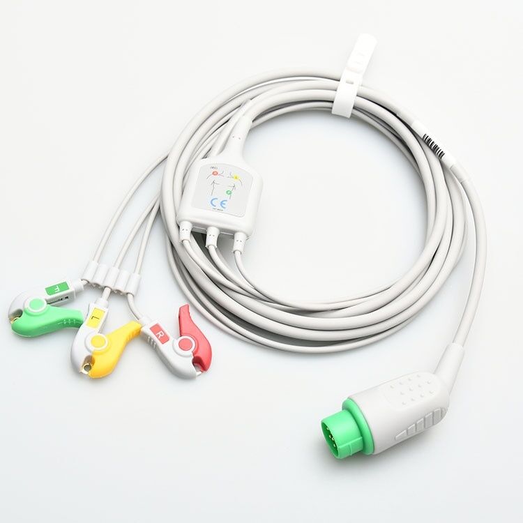 Compatible with Kangqiang Kontron 7000 12 Pin Integrated ECG Medical Consumables Clip on Monitor ECG Lead Wires
