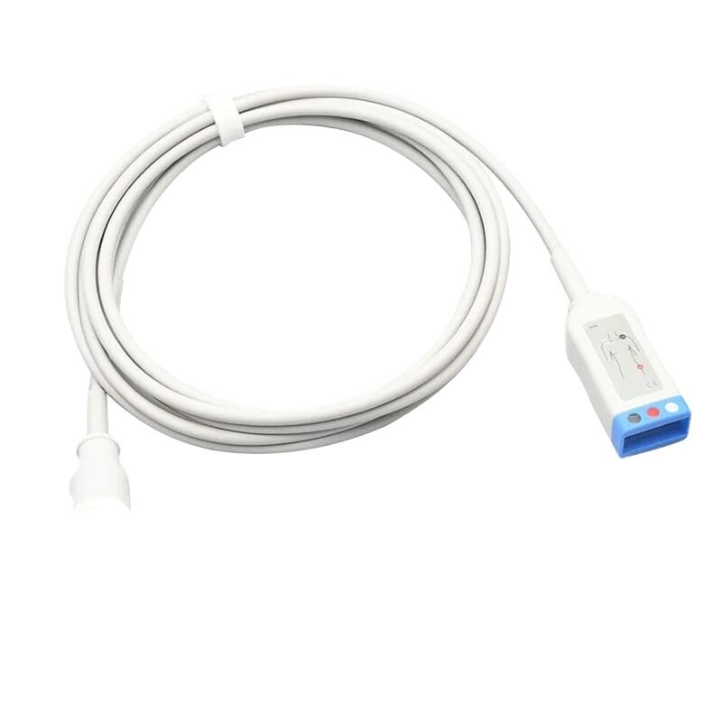 New KB2-2601G3A 12-Pin Three-Lead White 2.5m ECG Main Cable Medical Consumable Compatible with Various Systems