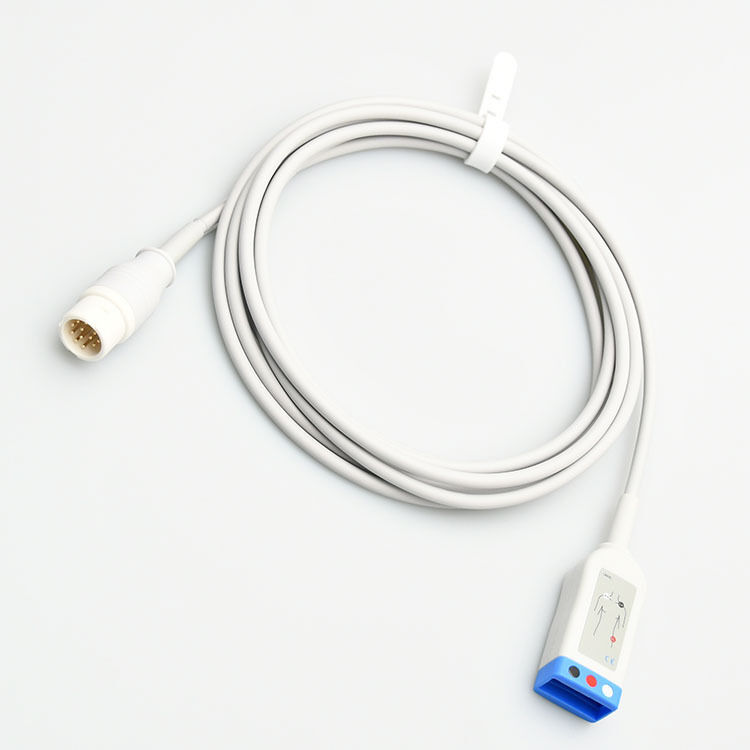 New KB2-2601G3A 12-Pin Three-Lead White 2.5m ECG Main Cable Medical Consumable Compatible with Various Systems