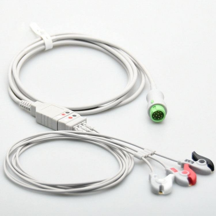 Compatible with PM6000 T8 T5 IPM 12-Pin Three-Lead ECG Main Cable with EOS Disinfecting Type Medical Consumables