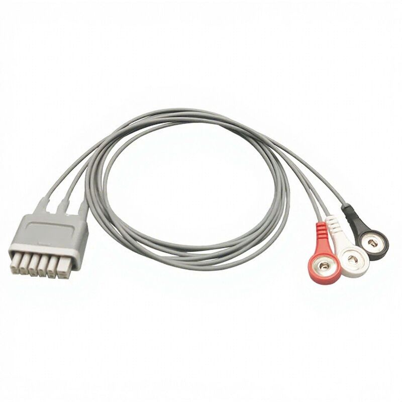 O EM Medical Grade ECG Lead Wire Compatible Telemetry Three-Lead American Standard Buckle-Type Splitter Model KRY-BSA3A 2.6MM