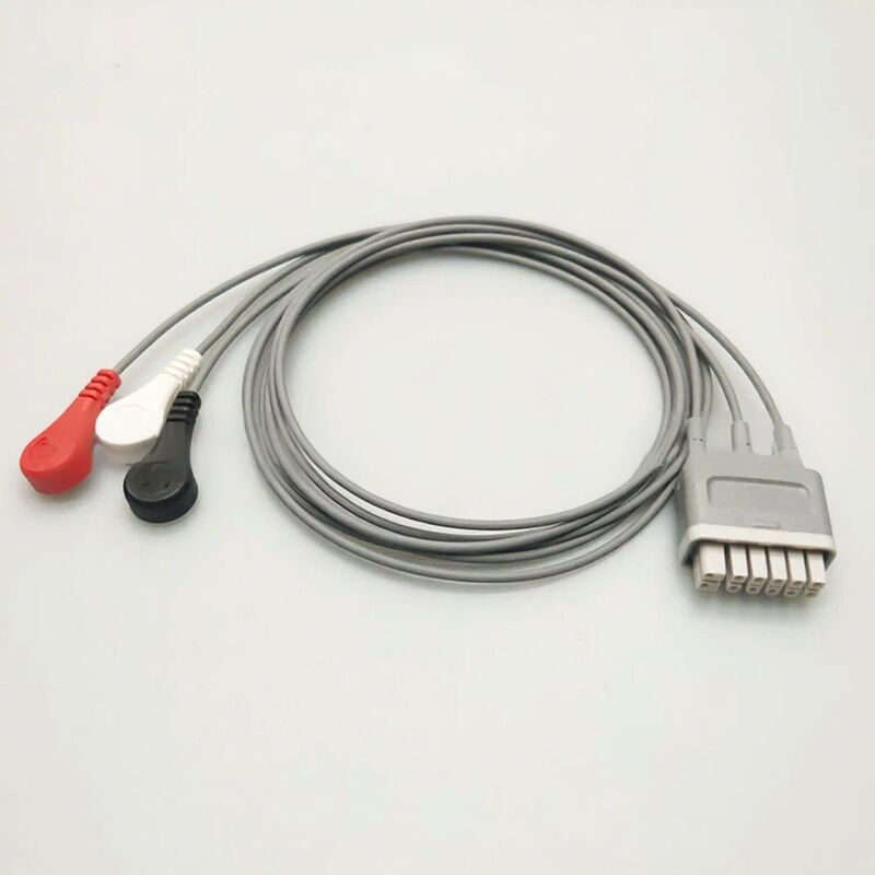 OEM Medical Grade ECG Lead Wire Compatible Telemetry Three-Lead American Standard Buckle-Type Splitter Model KRY-BSA3A 2.6MM