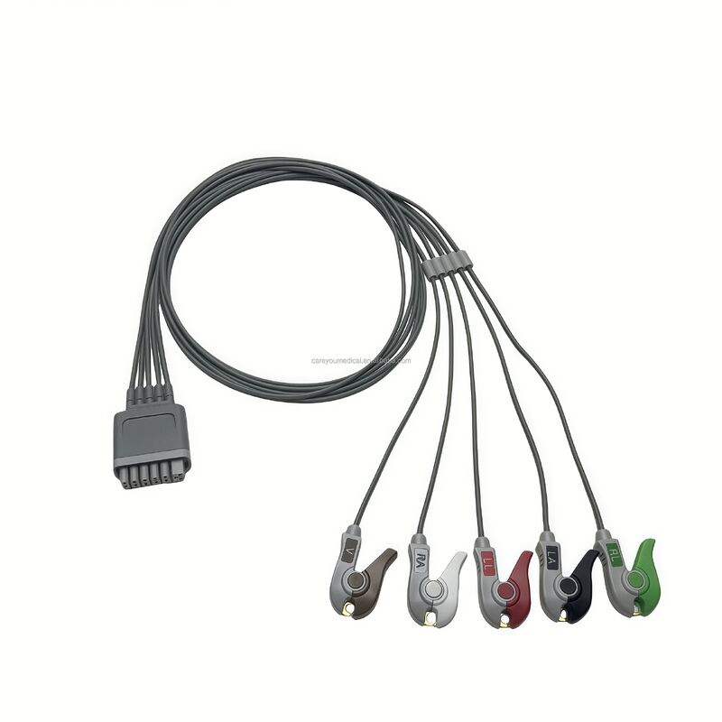 Starraymed Compatible TD60 Telemetry Five-Lead AHA ECG Lead Wire Clip-On Connector Medical Consumables CE Certified Class II