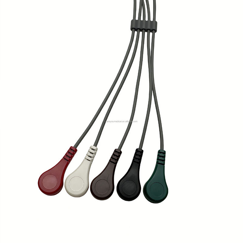 Starraymed Compatible TD60 Telemetry Five-Lead AHA ECG Lead Wire Clip-On Connector Medical Consumables CE Certified Class II