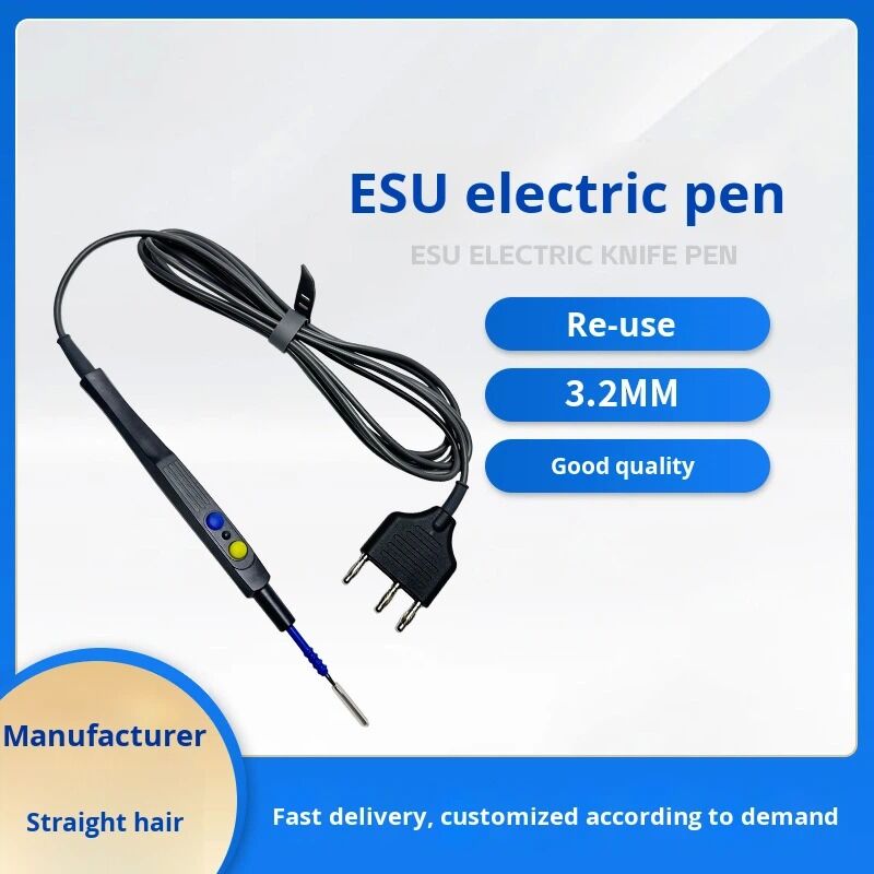 High Temperature Resistant Reusable ESU Electrocautery Pen 3.2MM High Frequency Surgical Handle Can Be Extended Universal 4.0MM