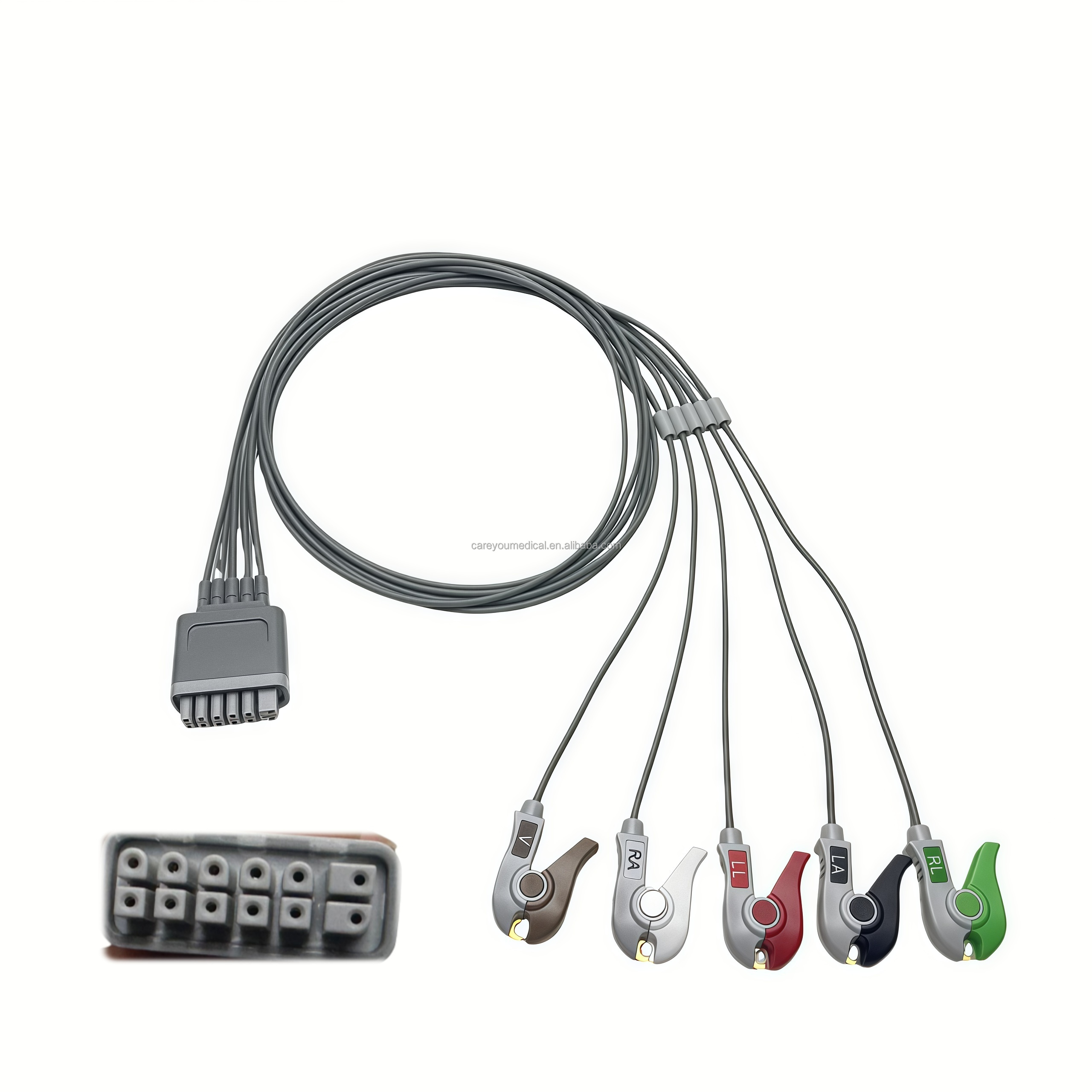 Starraymed Compatible TD60 Telemetry Five-Lead AHA ECG Lead Wire Clip ...